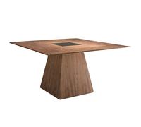 Table à manger avec verre noir 1079C, 150 x 150 x 79 cm. -