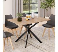 IDMarket Table à manger extensible carrée ALIX 4-6 personnes pied araignée bois et noir 80-120 cm