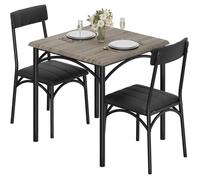 Table à Manger Carrée avec 2 Chaises Rembourrées 3 Pcs Table et Chaises de Cuisine pour Petits Espaces
