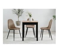 CAPRI 81A Table à Manger Carrée 4 Personnes Chêne Artisan et Noir MDF 60 x 67 x 76 cm