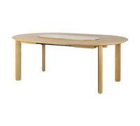 Table à Manger Comfort Circle Ripples avec Rallonge en Chêne/ Blanc/ Laiton