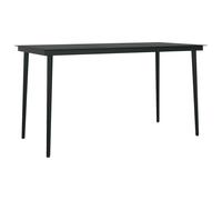 vidaXL Table de jardin noire 140x70x74 cm acier et verre