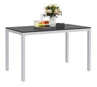 Outsunny Table š€ manger de jardin pour 4-6 personnes, table de jardin avec plateau š€ lattes rectangulaire, cadre en aluminium anti-rouille pour patio, terrasse, 120 x 70 x 72 cm, noir