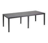 Table à manger de jardin QUEEN effet rotin - Anthracite - 220 x 90 x 72 cm