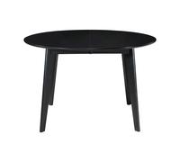 Table à manger design extensible ronde noire L120-150 cm LEENA