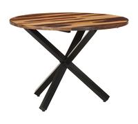 vidaXL Table à dîner ronde 100x100x75 cm Bois de manguier brut Brun G