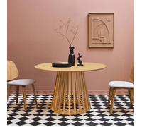 Table à manger effet bois chêne pieds bois de sapin 4 places Ø120cm