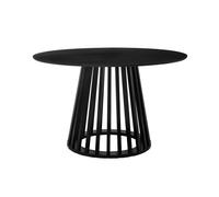 Table à manger effet bois noir. pieds bois de sapin 4 places Ø120cm