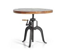 Table à manger élévatrice - Giner y Colomer - Bois recyclé - Pieds métal noir - 90x90x75 cm