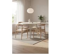 Table à Manger ELURU - Beige - Ronde - 4 personnes - 100 x 76 cm