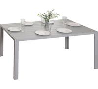 Mendler Table à manger HWC-N40 en aluminium, résistante aux intempéries 140x80 cm gris clair