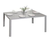 Table À Manger En Aluminium Hwc-N40, Table De Bistrot Table De Jardin Table De Balcon, Résistant Aux Intempéries 140x80cm Gris Clair Gris