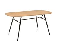 Table à manger en bois et métal 6 personnes ROXAS - Beige et noir