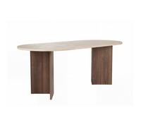 Table à manger en bois ""Sabella"" - 200 x 90 x 75 cm - Travertin