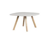 Table à manger en frêne gris brume et pieds blanc cassé, 4 places, carré, plateau FSC, 3 branches - Woood, Tablo - 130x130x75 cm