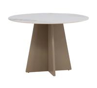 Table à Manger en Pierre Frittée Bootcut 110cm Beige