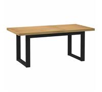Table à manger en pin massif - vidaXL - 180x90x75 cm - Pieds en forme de U - Naturel - Noir - Assemblage requis