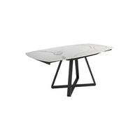 Table à manger en porcelaine et acier 1096C, 120/178 x 90 x 77 cm. -