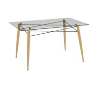 Table à manger en verre trempé 6 places Jindo 140x80x77cm - Atmosphera Créateur d'intérieur