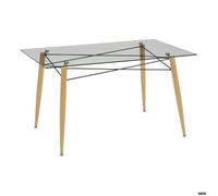 Table à manger en verre trempé 6 places Jindo 140x80x77cm - Atmosphera Créateur d'intérieur