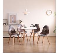 Table à Manger et 4 Chaises - HJhomeheart - chaises de patchwork scandinaves - Table blanche - design rétro