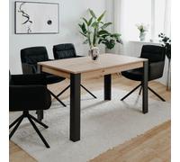 Table à manger extensible 100-150x80x75 cm décor chêne et noir