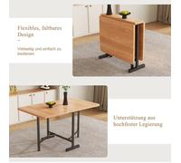 Table à manger extensible 120x80 cm, table pliable et rangée, style minimaliste moderne, Table salle a manger en alliage haute