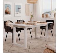 Table à manger extensible 160-200x90x75 cm blanc - SYLON