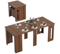Table à Manger Extensible 180 cm - Table Salle à Manger Pliante 6 Personnes - Gain de Place - Plateau en Bois Effet Chêne - Marron