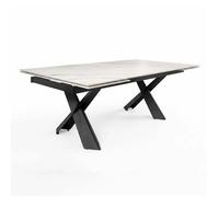 Table à manger extensible 200/300 cm céramique blanc marbré - LIANA Meubletmoi