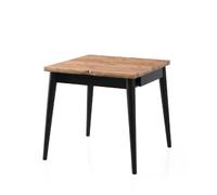 Pallini table à manger extensible 4 personnes style industriel bois et noir 80 c
