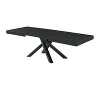 Table à manger extensible 6 à 10 personnes en MDF et métal - Noir - CATONAV