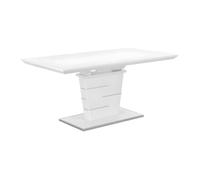 Vente-unique - Table à Manger Extensible AMELLE - 6 à 8 Personnes - MDF Laqué Blanc