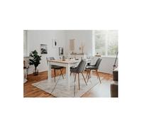 Table à manger extensible Bergen AUCUNE chêne artisan blanc 160-215 cm