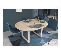 Table à Manger Extensible BETTY - Ronde - Chêne Dakota - 4 / 6 personnes - 120 / 155 x 120 x 75 cm