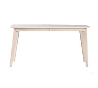 Table à manger extensible scandinave blanc et bois clair L150-200 cm LEENA