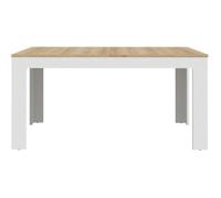 Table à manger extensible BOHOL - Blanc & Bois - 8 personnes - Extension L 160 à 206,6 × P 90,2 × H 78,2 cm
