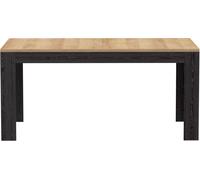 Table à manger extensible BOHOL - Noir & Bois - 8 personnes - Extension L 160 à 206,6 × P 90,2 × H 78,2 cm
