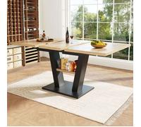 Table à Manger Extensible Carrée Design Moderne Piètement X MDF Haute Qualité Rails Fluides Gain de Place 4-8 TABLE A MANGER SEULE