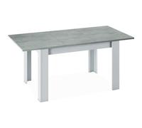 Table a manger Extensible décor béton et blanc Artik - 78 x 140-190 x 90 cm