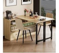 Table à manger extensible, design moderne Table de cuisine, rangement intégré, plateau pliant, structure métal robuste