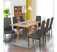IDMarket - Table à Manger Extensible Rectangle Dona 4-8 Personnes hêtre 80-160cm