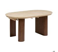 Table à manger extensible effet noyer et travertin 6 à 10 places - Atmosphera Créateur d'intérieur