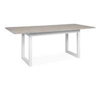 Table à manger extensible Houston - 160-200 x 75 x 90 cm - Plateau effet travertin - 1 extension inclue - 10 personnes