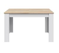 Table à manger Extensible imitation chêne canadian et blanc Artik - Hauteur 78 x Longueur 140-190 x Largeur 90 cm