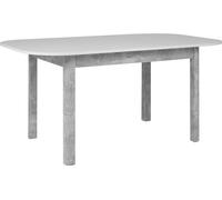 Table à manger extensible - KAYRI - Rectangulaire - Béton / Blanc - 4 à 6 personnes - 120-160 x 76 x 90 cm