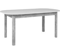 Table à manger extensible - KAYRI - Rectangulaire - Béton / Blanc - 6 à 8 personnes - 160-200 x 76 x 90 cm