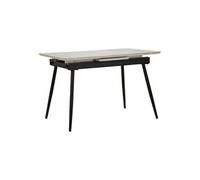 Mauro Ferretti Table de salle à manger extensible mate, métal et céramique, noir/blanc, 120 x 80 cm