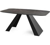 Table-à-manger Extensible Monte Design Moderne, Table Rectangulaire - Extensible De 160 Cm à 200 Cm, Pieds Métalliques Noirs Revêtus De Poudre -