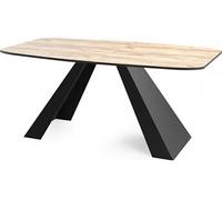 Table-à-manger Extensible Monte Design Moderne, Table Rectangulaire - Extensible De 160 Cm à 200 Cm, Pieds Métalliques Noirs Revêtus De Poudre -